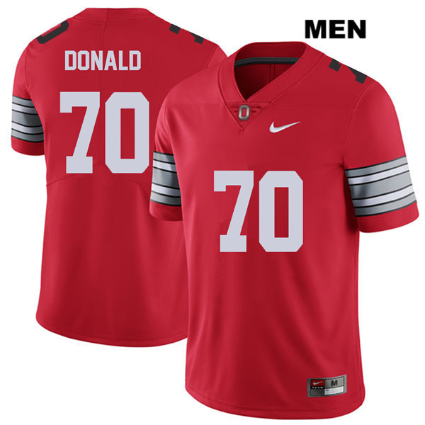 Ohio State Buckeyes Men's Noah Donald #70 Red Authentic Nike 2018 Spring Game College NCAA Stitched Football Jersey WD19C21JB